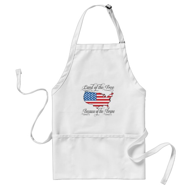 Land of the Free because of the Brave Patriotic US Standard Apron (Front)