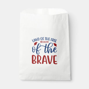 Land of the Free Because of the Brave Red Blue Favour Bags