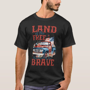 Land Of The Free Because Of The Brave USA Flag 4th T-Shirt