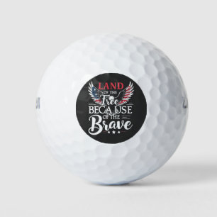 Land of The Free Because of The Brave Veteran's  Golf Balls