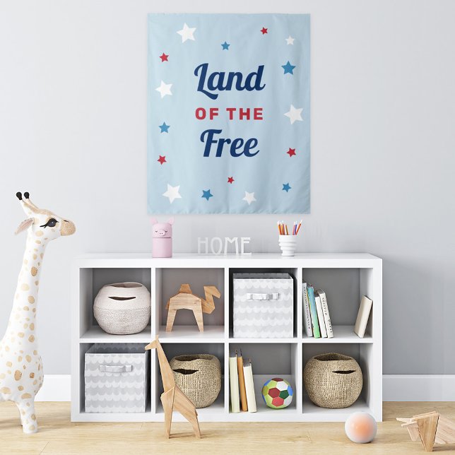 Land of the Free Blue Patriotic Stars Tapestry (Creator Uploaded)