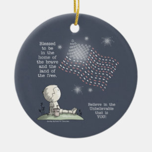 Land of the Free Ceramic Tree Decoration