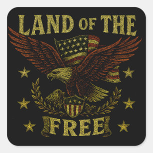 Land of the Free – Classic American Liberty Square Sticker