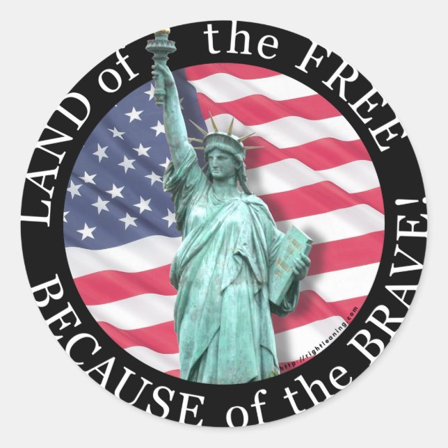 Land of the Free... Classic Round Sticker (Front)