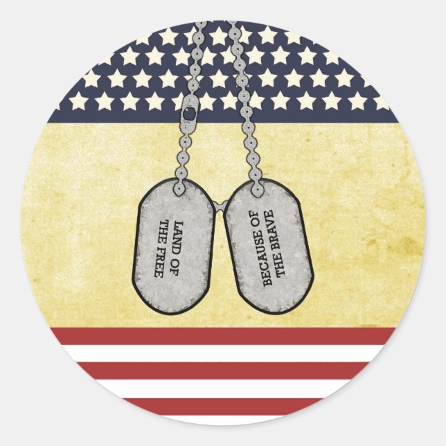 Land of the Free Classic Round Sticker (Front)