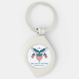 Land of the Free Eagle Metal Keychain