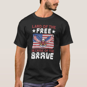Land of the Free Eagle Vintage American Flag Patri T-Shirt