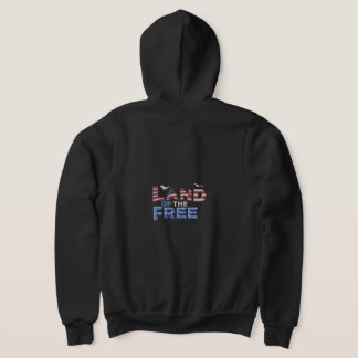 "Land of the Free" Full-Zip Hoodie. T-Shirt Hoodie