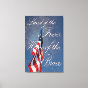 Land of the free home of the brave canvas print