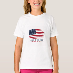 Land of the Free Home of the Brave Patriotic USA T-Shirt