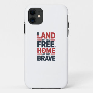Land of the Free Home of the Brave USA Shirt Case-Mate iPhone Case