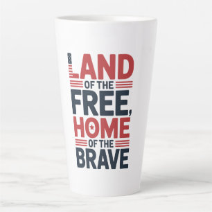 Land of the Free Home of the Brave USA Shirt Latte Mug