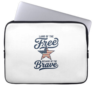 Land of the Free Patriotic Vintage Shirt Design_1 Laptop Sleeve