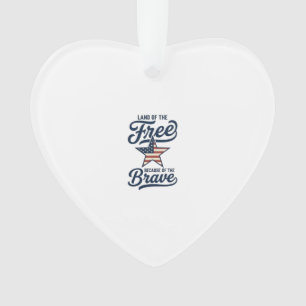 Land of the Free Patriotic Vintage Shirt Design_1 Ornament