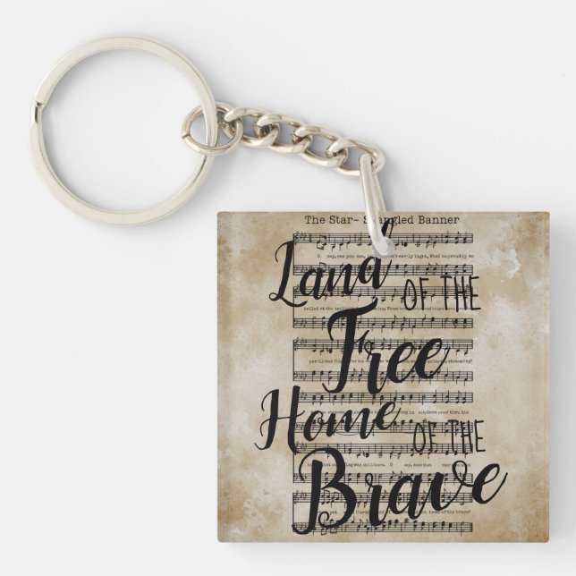 Land of the Free Star-Spangled Banner Key Ring (Front)