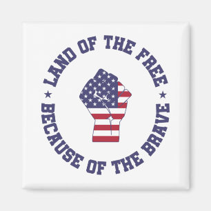 Land of the free USA Flag Patriotic Magnet