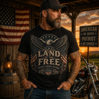 Land Of The Free | Vintage Patriotic Eagle America T-Shirt