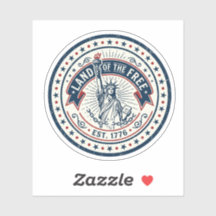 Land of the Free Vintage Patriotic USA Sticker
