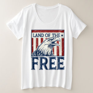 Land of the Free – Vintage USA Eagle Graphic  Plus Size T-Shirt