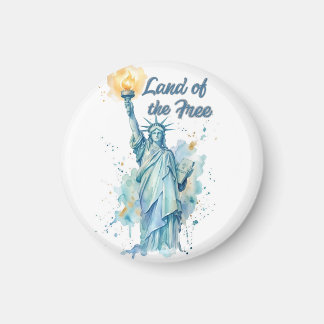 "Land of the Free - Watercolor Statue of Liberty P Magnet
