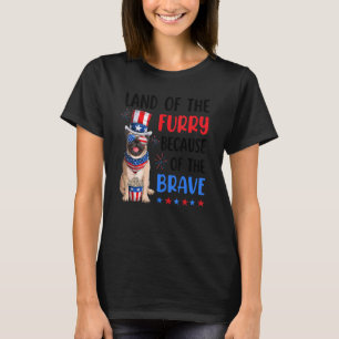 Land Of The Furry Pug 4th Of July Merica Usa Ameri T-Shirt