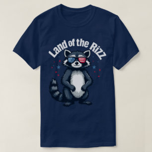 land of the rizz Trump Racoon 4th July Satire T-Shirt