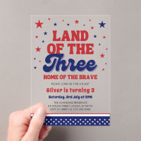 Land of the Three 4th July Patriotic 3rd Birthday