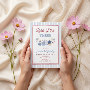Land Of The Three Boy Birthday Invitation