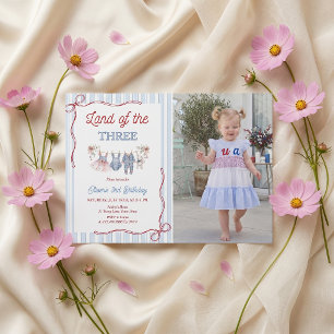 Land Of The Three Girl Birthday Invitation