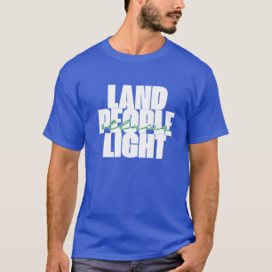 Land People Light St Lucia White and Green Text T-Shirt