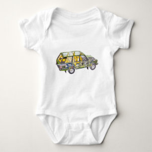 Land Range Rover Car Classic Vintage Hiking Duck Baby Bodysuit