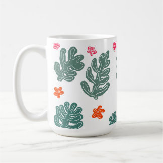 land & sea : doodle pattern flowers & plants coffee mug