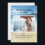 Land & Sea Photo Beach Christmas Card<br><div class="desc">Land & Sea photo Beach Christmas Card - Simply add your favourite photo and edit our text to make this unique Christmas Card template uniquely yours. Card features a gorgeous watercolor beach and sea background to compliment your beautiful photo.</div>