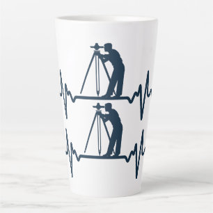 Land Surveyor Heartbeat Latte Mug