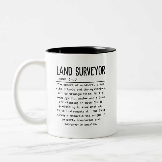 Land Surveyor Two-Tone Coffee Mug (Left)