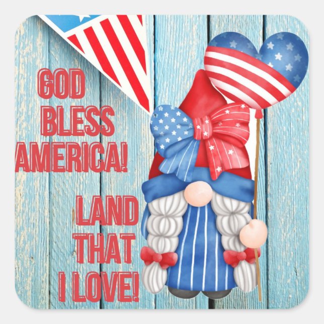 Land that I love Square Sticker (Front)