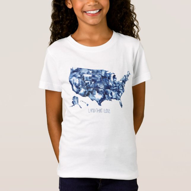 Land that I Love - United States Map T-Shirt (Front)