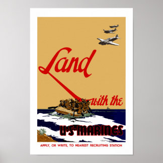 Land With The Marines Poster