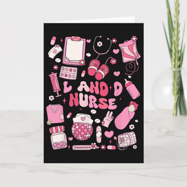 Landd Nurse Valentine Hearts Labor Delivery Nursin Card (Front)