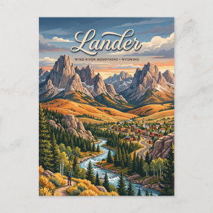 Lander, Wyoming Postcard