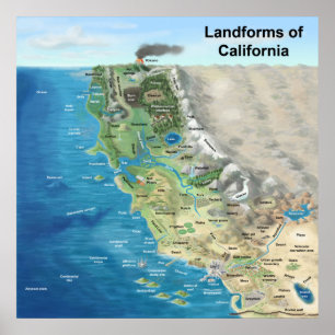 Landforms of California Poster