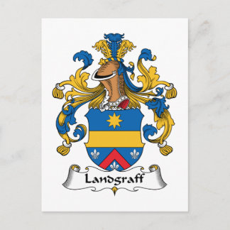 Landgraff Family Crest Postcard