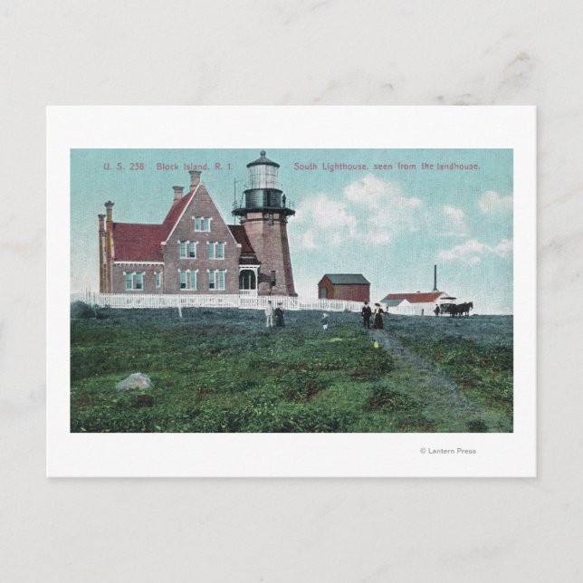 Landhouse View of the South Lighthouse Postcard (Front)