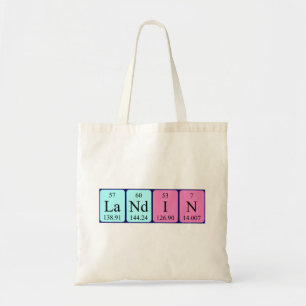 Landin periodic table name tote bag
