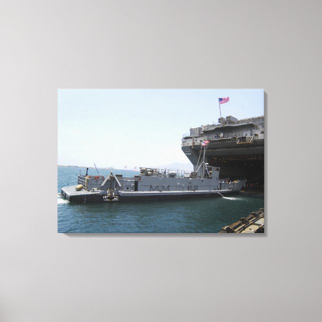 Landing Craft Utility moving into position Canvas Print (Front)