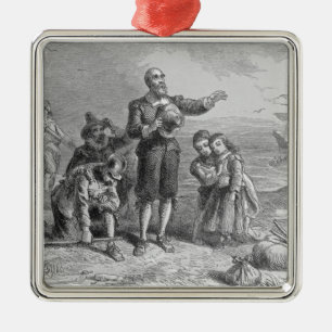 Landing of the Pilgrims, 1620 Metal Tree Decoration