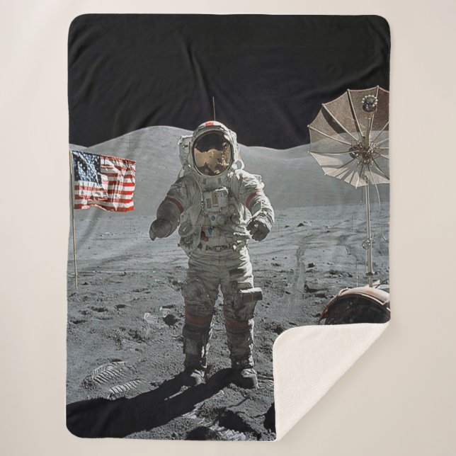 Landing on the Moon Sherpa Blanket (Front)