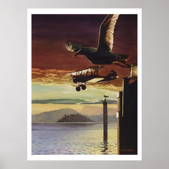 "Landing Patterns" Watercolor Art Poster (Front)