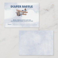 Landing Soon Aeroplane Baby Shower Diaper Raffle