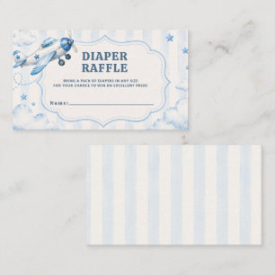 Landing Soon Aeroplane Baby Shower Diaper Raffle Enclosure Card